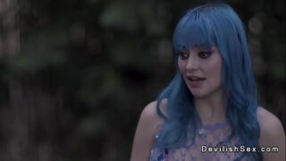 Big cock almost married man fucks a blue haired sexy babe